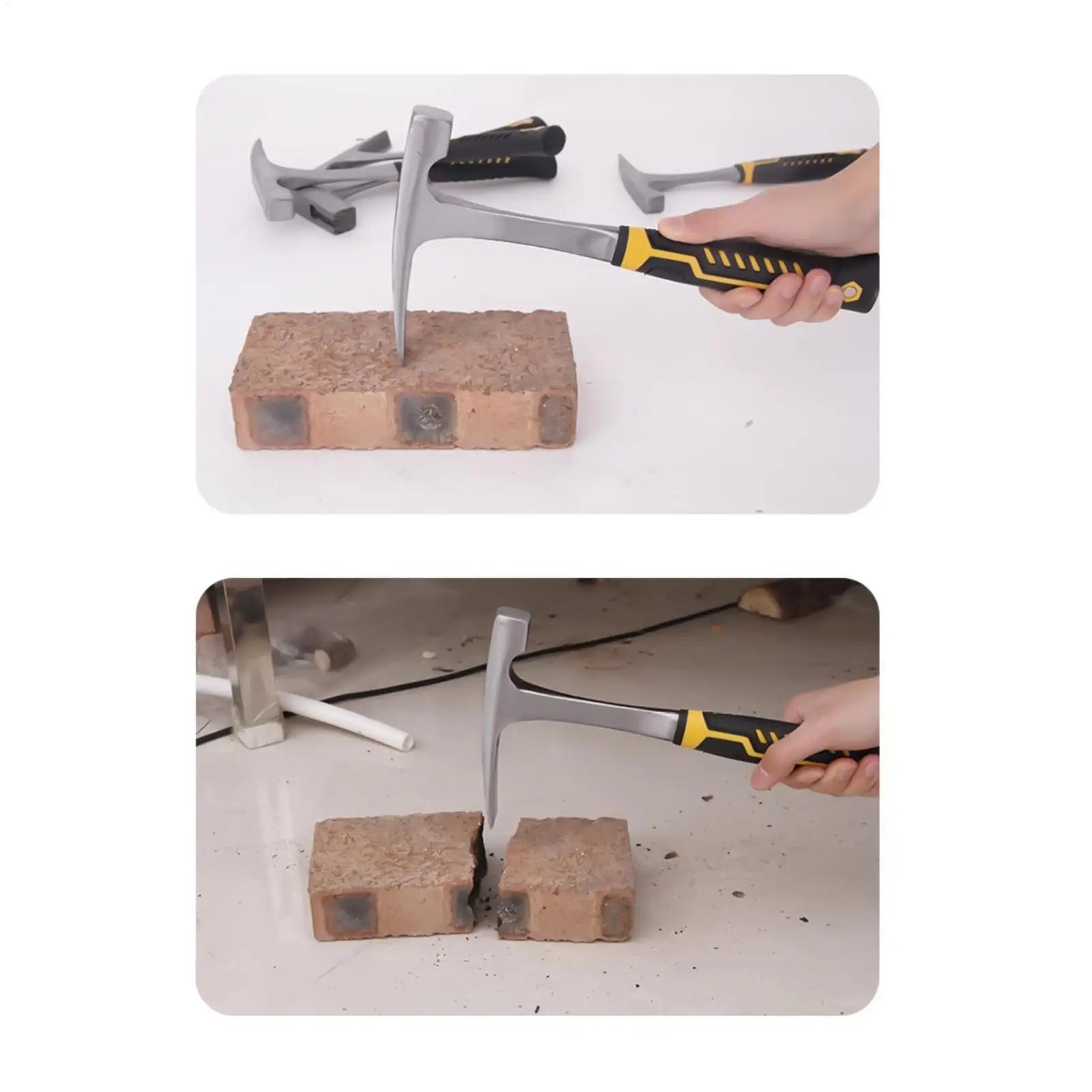 Rock Pick Hammer Ergonomic Grip Double Heads Rockhounding Men Women Qme