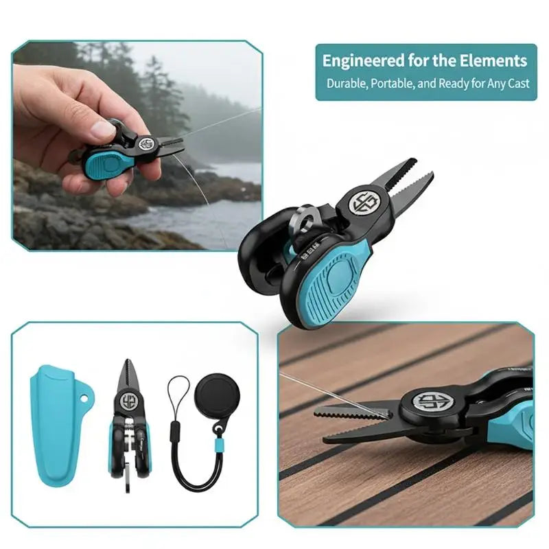 Portable Stainless Steel Lure Shears Fishing Line PE Serrated Blade Qme