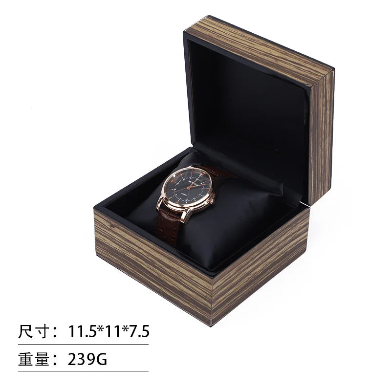High End Wooden Box Packaging Gift Wooden Box Flip-top Watch Box Jewelry & Watch Packaging Box Solid Wood Watch Storage Box Qme C
