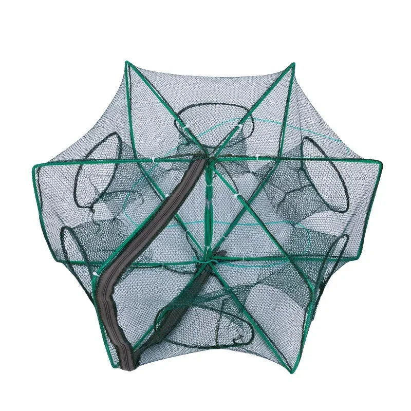 Mesh Fishing Net Tackle Cage Folding Crayfish Catcher Casting Fish Qme