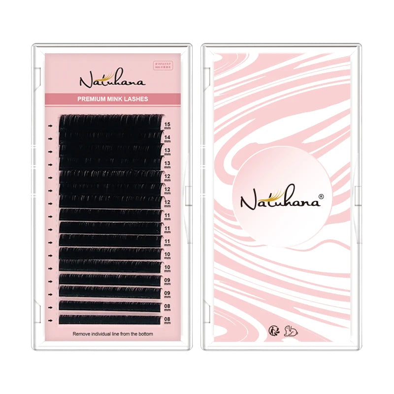 NATUHANA Mink Lashes Mix 8 16 Lines Handmade Korean Pbt Eyelash Qme