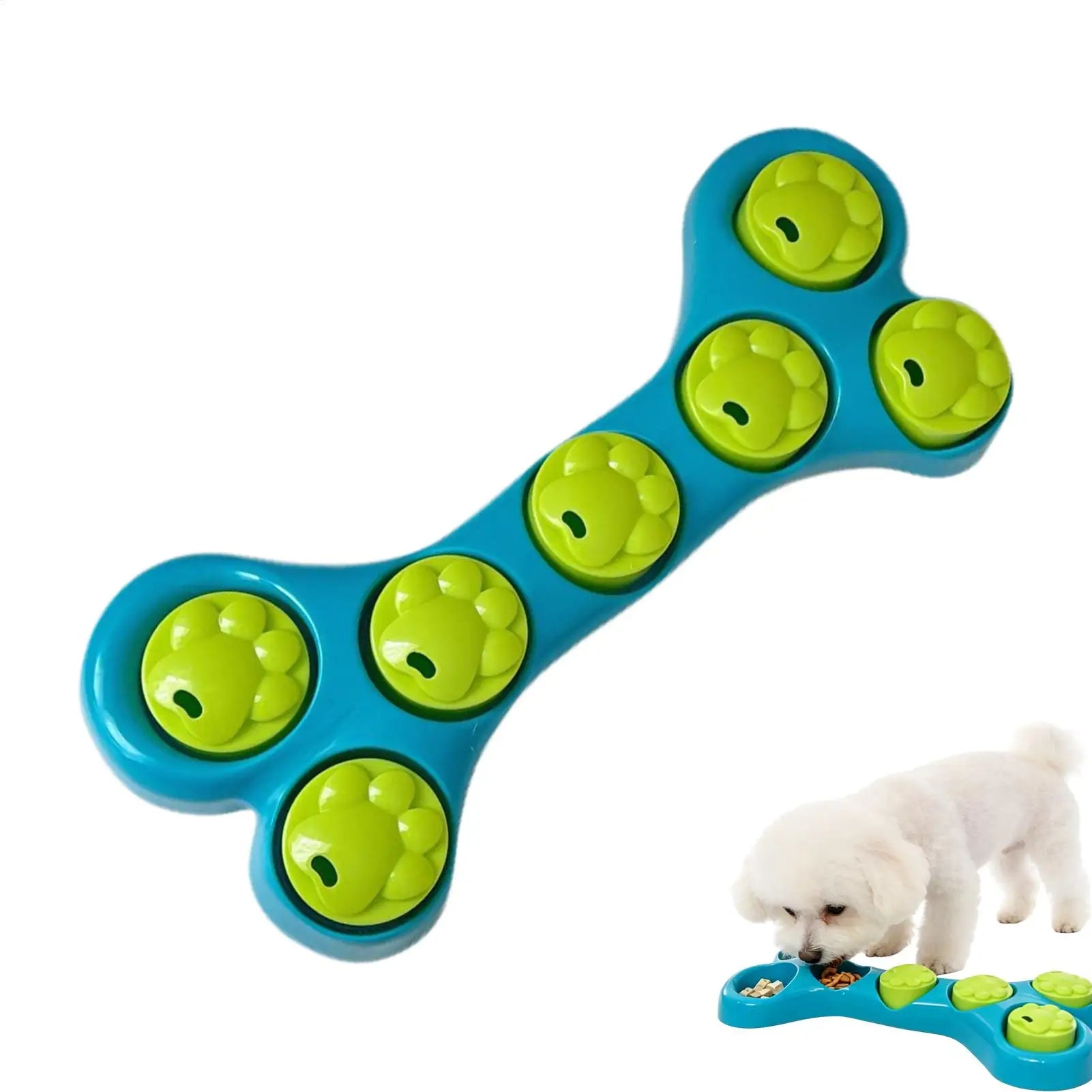 Slow Feeder Dog Bowls Bone Shape Interactive Anti-Choking Funny Cat Food Bowl for Kitten Puppy Daily Feeding Playing Training Qme