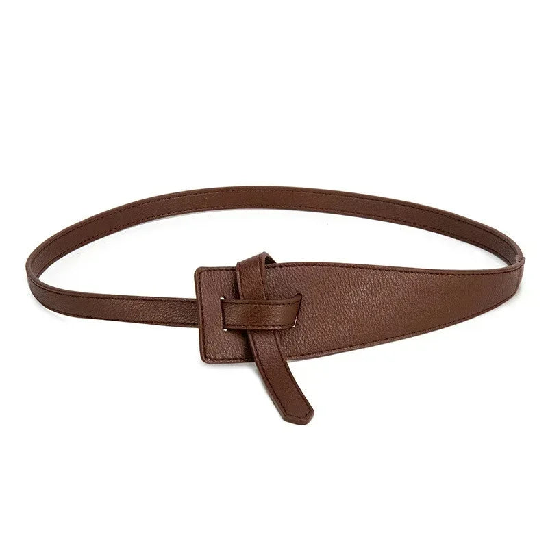 Women Summer Fashion Korean Version Coat Belt Minimalist Wind Qme 70cm Coffee