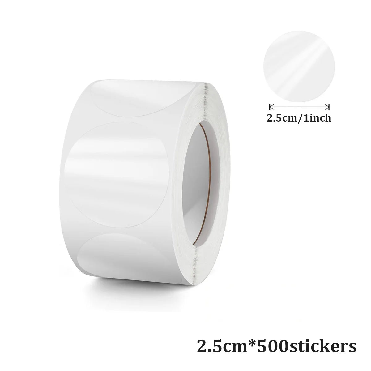 300-1000 Stickers Crystal Clear Transparent 1"/1.5" Round PVC Stickers, Envelope TabSealer And Retail Package Clear Seal Labels Qme 2.5cm 500 pcs