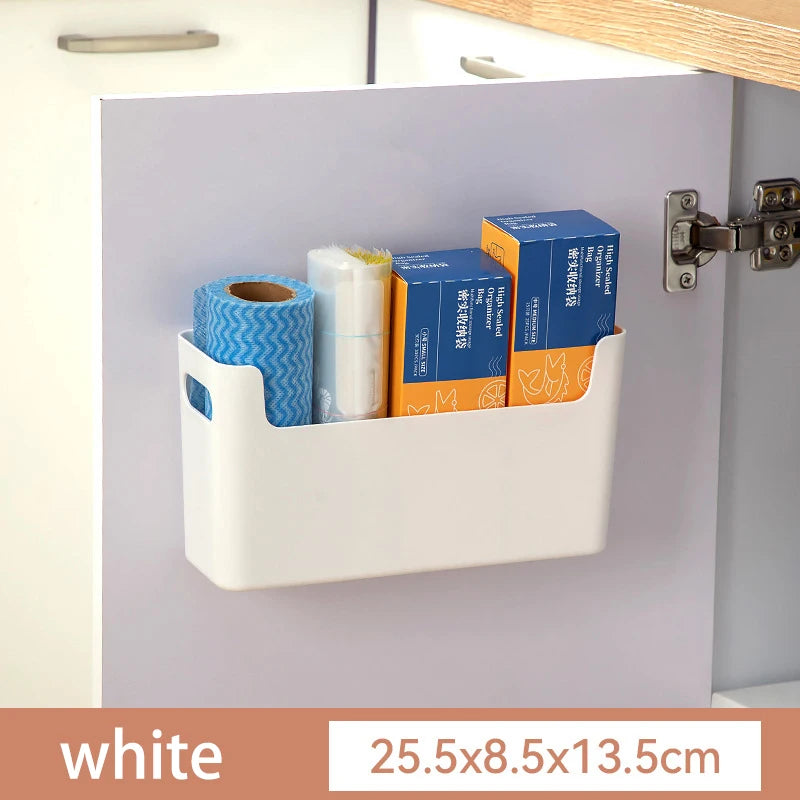 Cabinet Door Storage Box, Seasoning Rack, Perforated Wall Storage Box, Home Underwear and Socks Storage Rack, Tableware Drying Qme A Large 1pcs