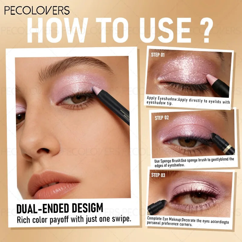 Shimmer Colored Eyeshadow Stick Waterproof Smudge-proof Long-lasting Qme