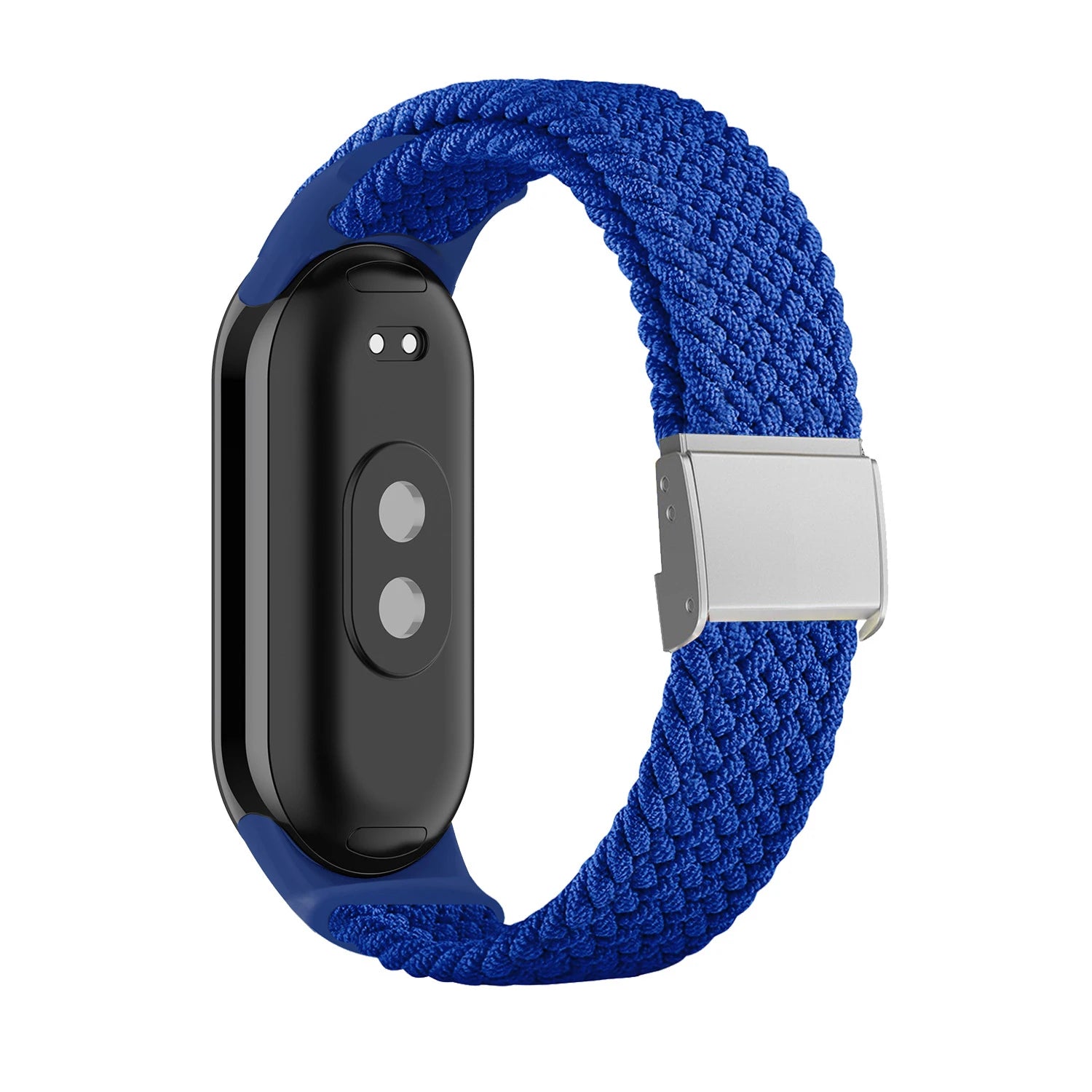 Adjustable Braided Nylon Elastic Wristband for Xiaomi Mi Band 8 Fitness Tracker Stainless Steel Buckle Replacement Strap Qme Blue for Mi Band 8