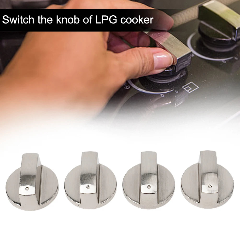 4Pcs 6mm Gas Stove Knobs Kit Cooker Oven Control Knobs Switch Set For Kitchen Cooker Gas Stove Replacement Knobs Qme