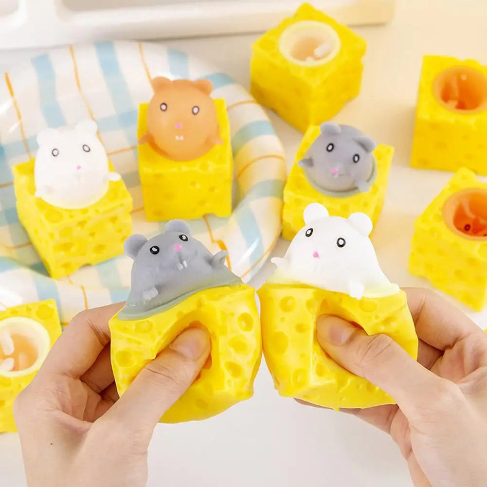 Cheese Mouse Squishy Toy Slow Rebound Stress Ball Cute Interactive Qme