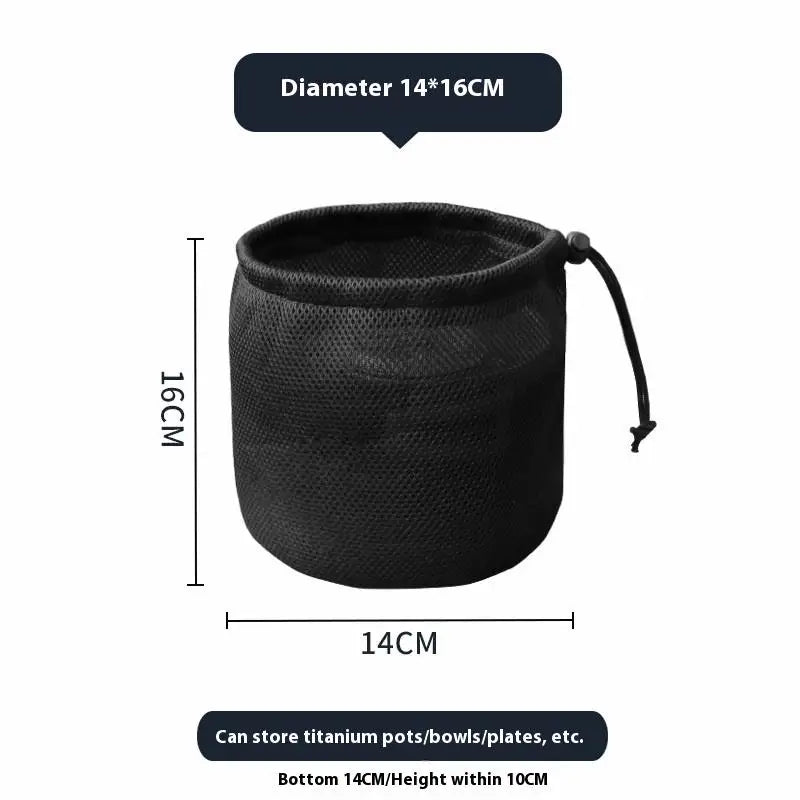 Outdoor Camping Storage Protective Bags Portable Picnic Cookware Mesh Qme 1 Black