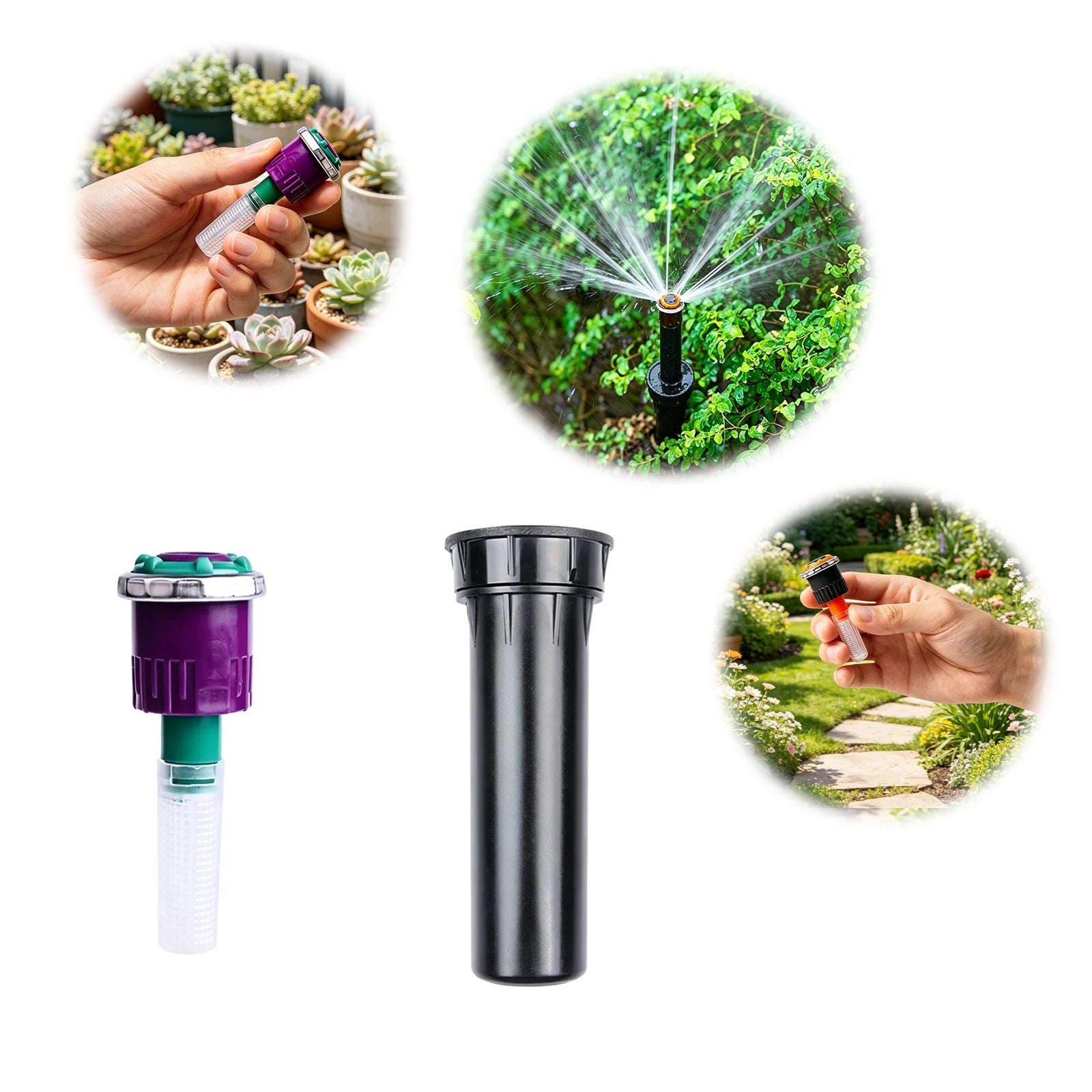 Ray Jet Nozzle Sprinkler with 90-210/360 Degree Arc Garden Water Sprinkler 2.5-10.7m Range for Plant Flower Bed and Yard Area Qme
