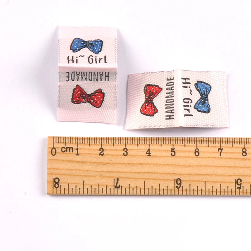 20pcs 18-53mm Assorted Cute Cherry Peach Fabric Labels, Handmade Sew On Tags for DIY Clothes Bags Crafts cp4301 Qme 50x25mm-5