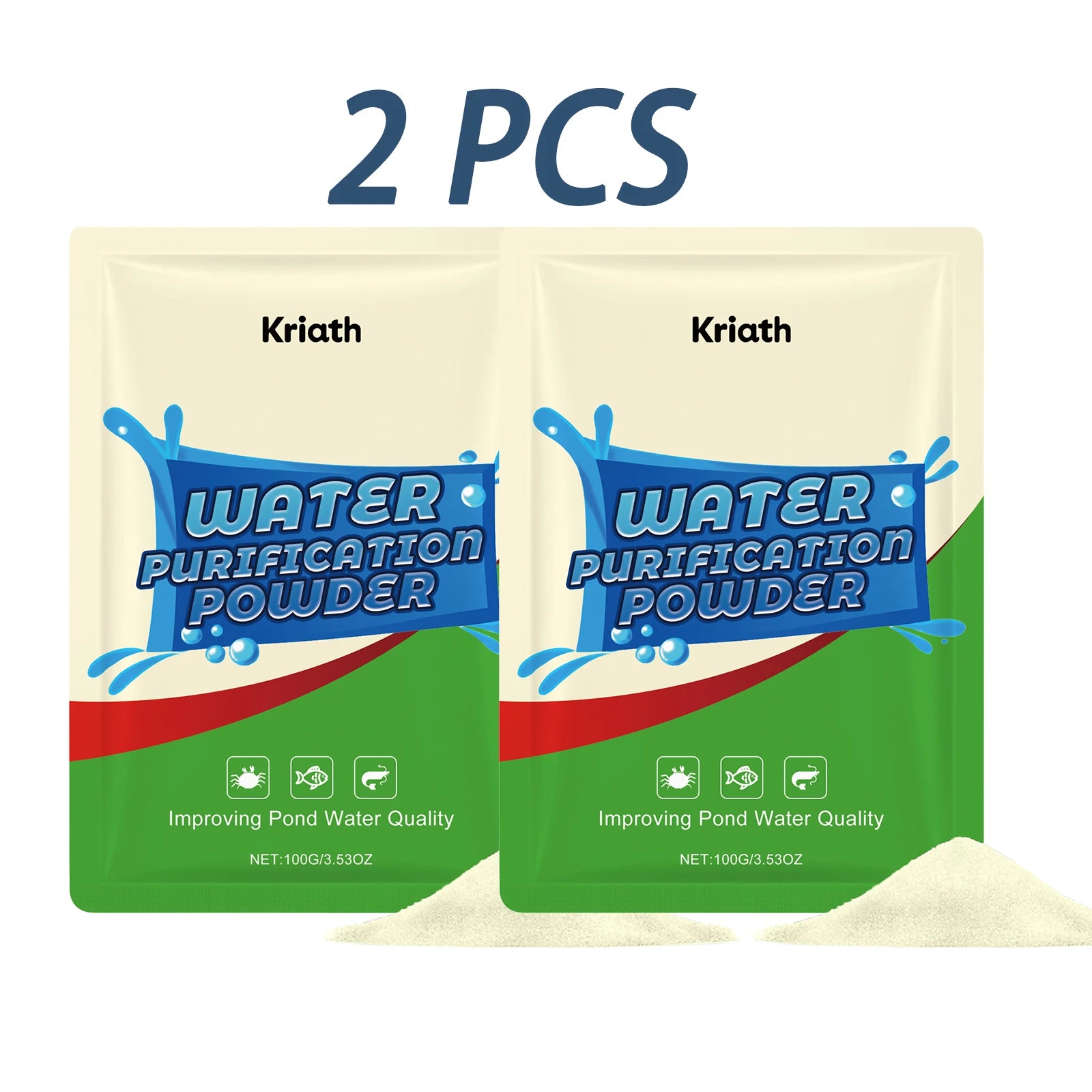 Pond Water Purification Powder Eliminate Odor Reduce Organic Waste Improves Water Clarity Safe Water Treatment Water Conditioner Qme 2 x 100g Boxed