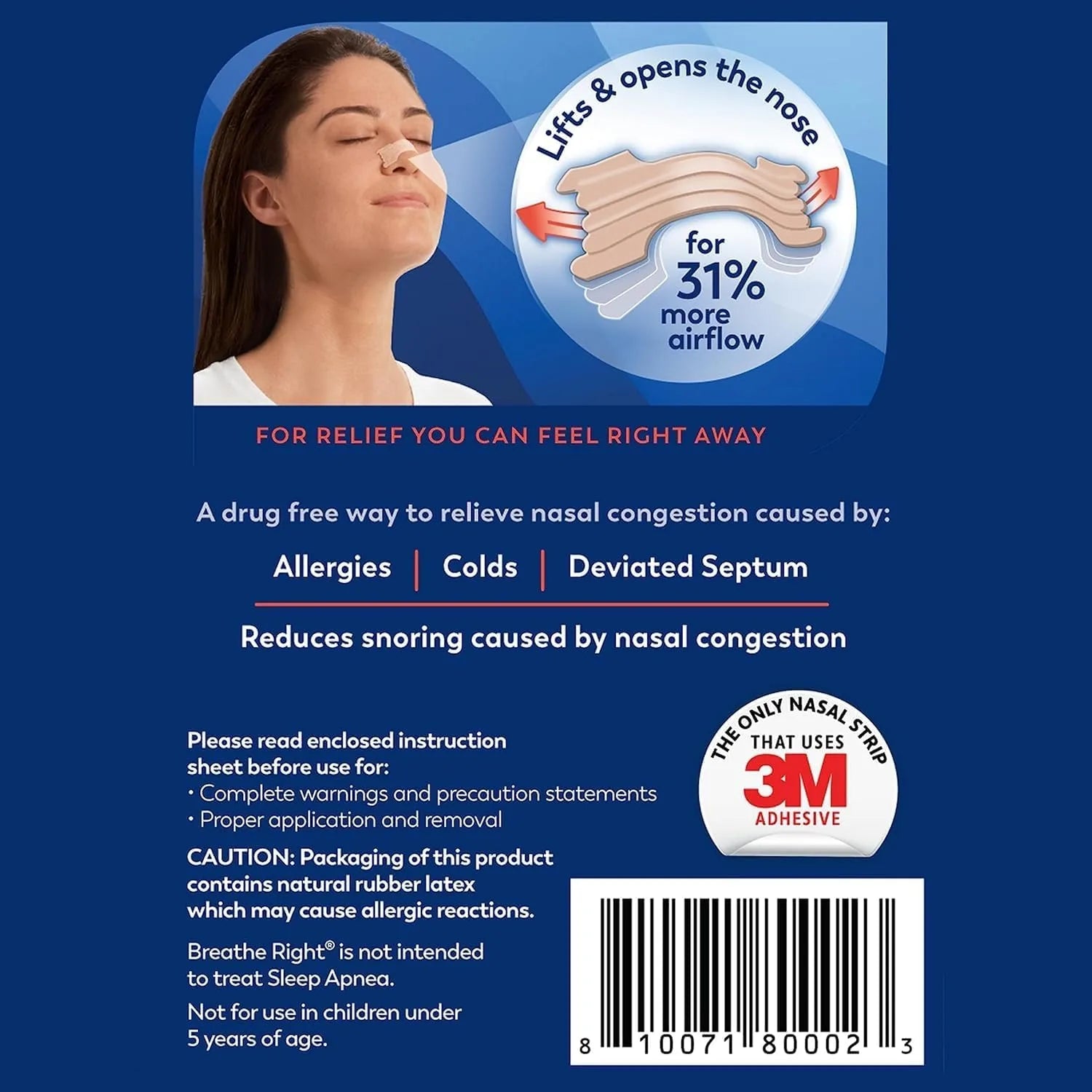 Nasal Strips Extra Strength Tan Stop Snoring Drug-free Solution Qme