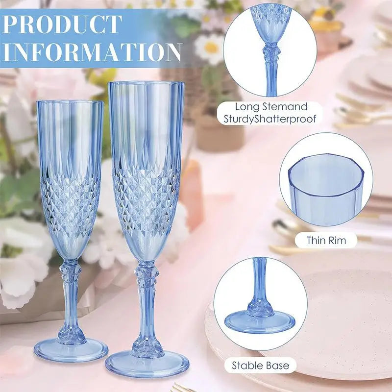 Transparent Champagne Goblet Legged Wine Glasses Cocktail Red Brandy Qme