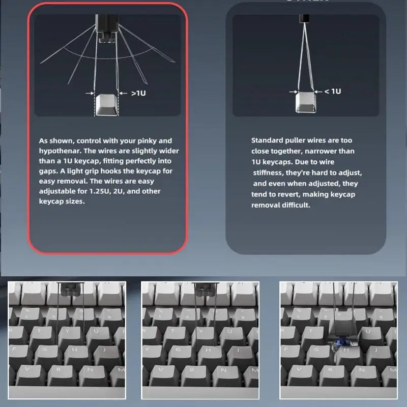 1 Keycaps Puller Accessories Unloading Gaming Keyboard Switches Qme