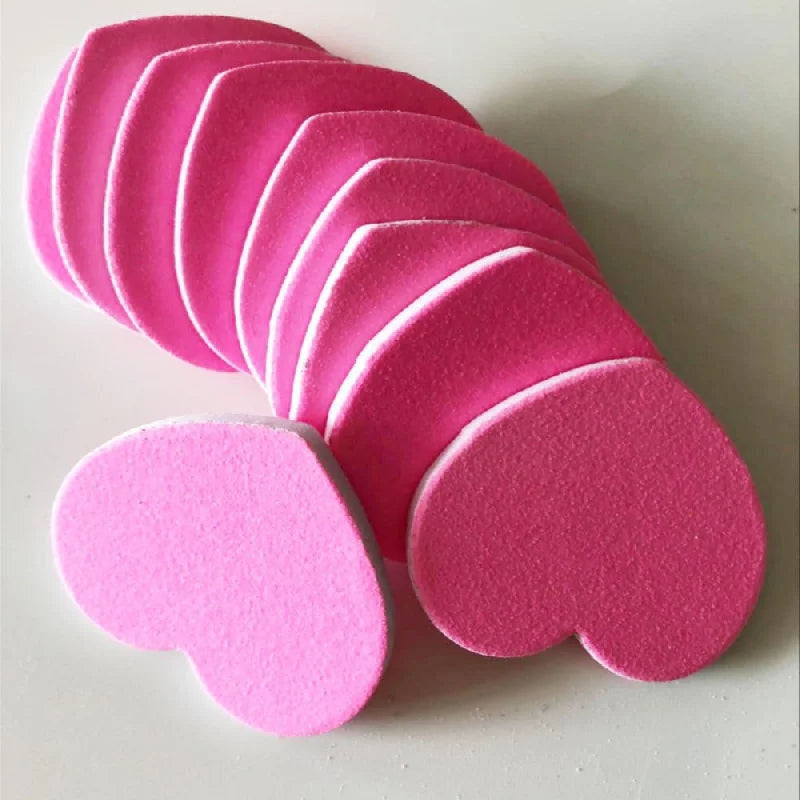 Mini Heart Shape Nail File Washable Sponge Polishable Two-sided Cute Qme
