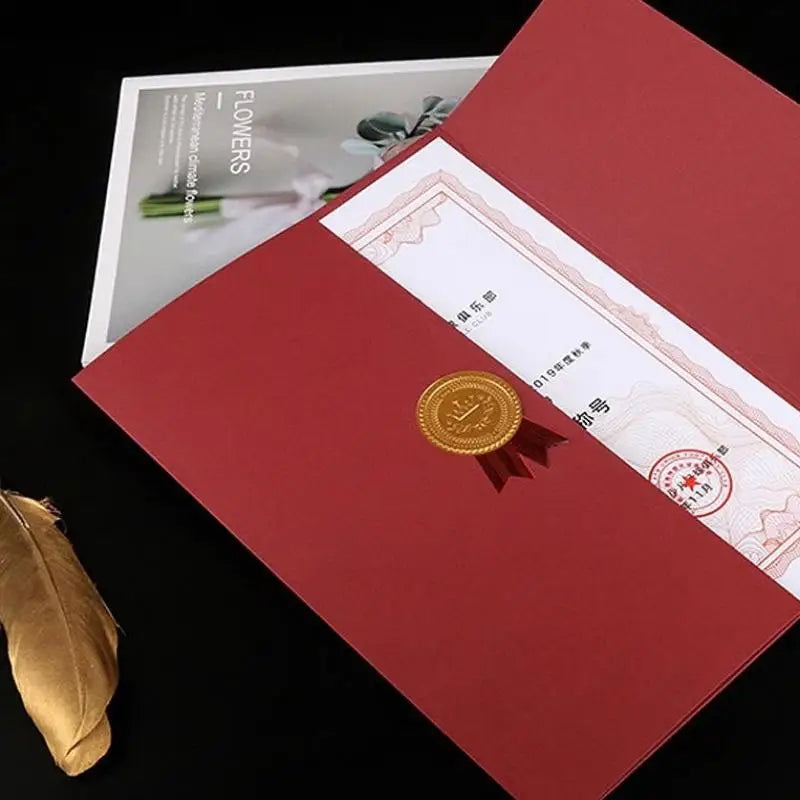 Graduation A4 Award Certificate Holder Three-fold Page Paper Envelope Qme