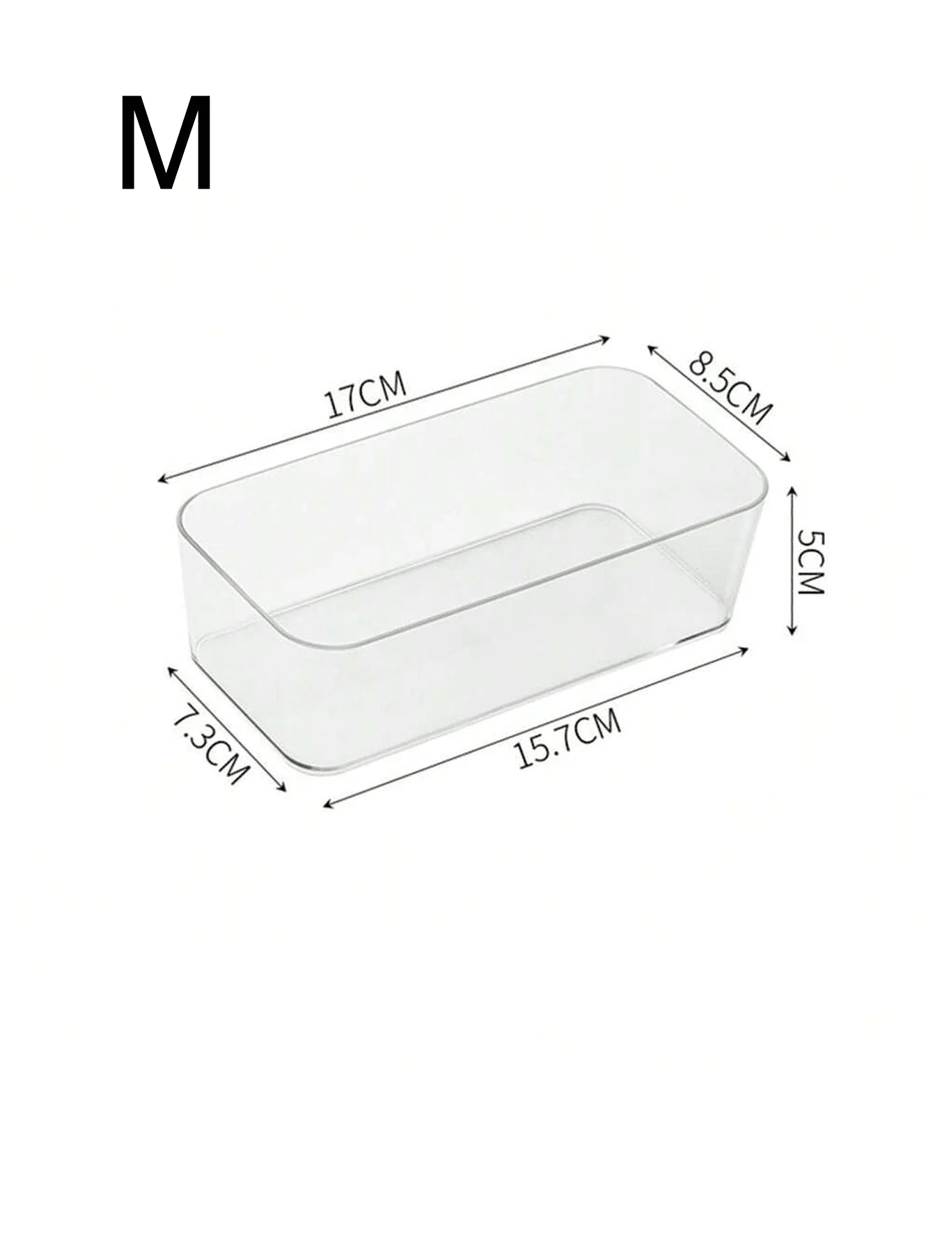 Transparent Cosmetics Storage Box Plastic Uncovered Compartment Qme M