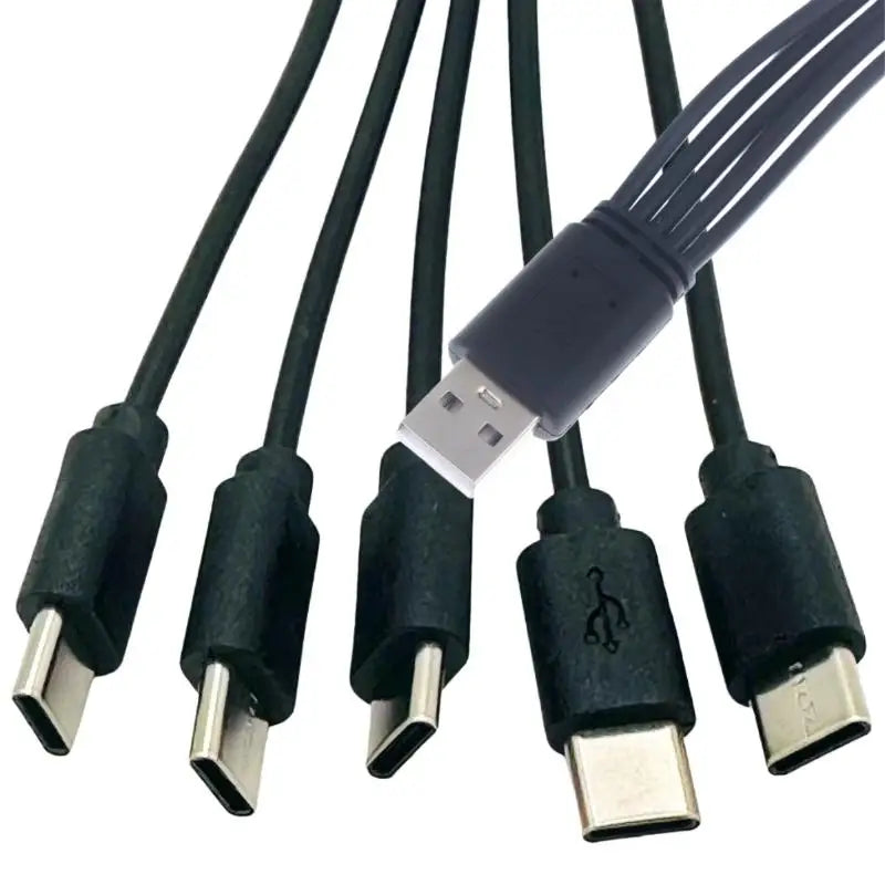 1 USB Type-c Splitter Adapter Cable 2 3 4 5 Port C Multiple Charging Qme