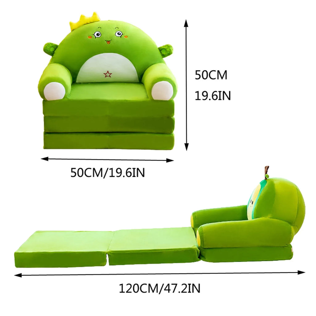 Children Sofa Cute Cartoon Massage Seat Cover Cartoon Lazy Sofa Flip Open Sofa Case Without Inner PP Cotton (Only Sofa Covers) Qme