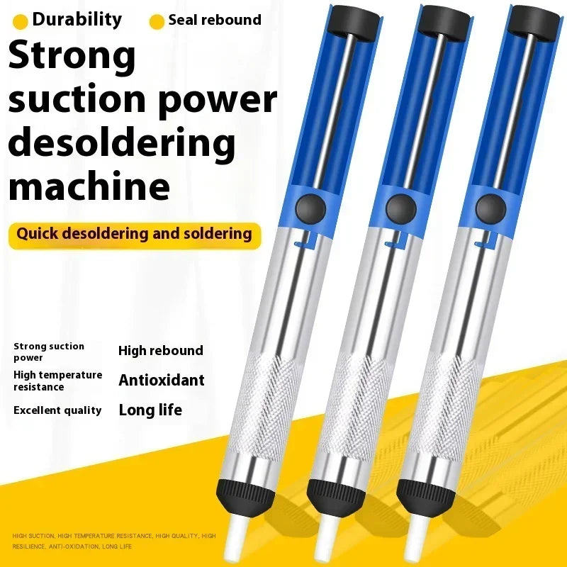 Semi-Aluminum Tin Suction Device, Desoldered Nozzle Tip, Automatic Rebound Manual Anti-Slip Tin Suction Pump, Desoldering Pumps Qme