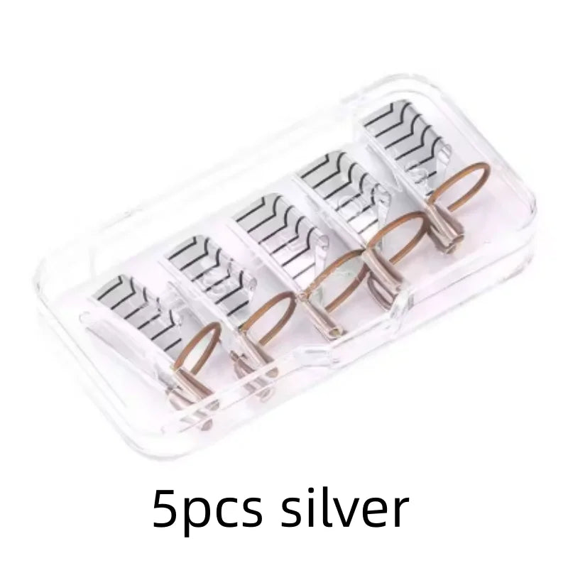 5/10pcs mix color Reusable Aluminum Nail Extensions Pallets Tips Forms Nail Art UV Gel Builder Adjustable Guide Stencil Manicure Qme 5pcs silver