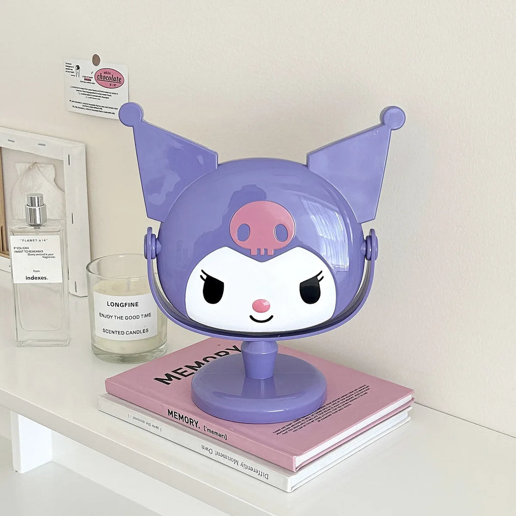 Kuroomi-Style Desktop Makeup Mirror Creative and Cute Cartoon-Themed Rotating Touch-Up Mirror Qme 4