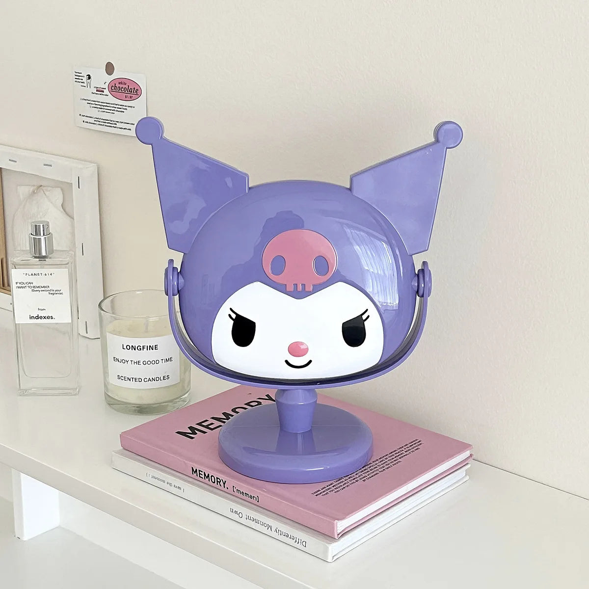 Kuroomi-Style Desktop Makeup Mirror Creative and Cute Cartoon-Themed Rotating Touch-Up Mirror Qme 4
