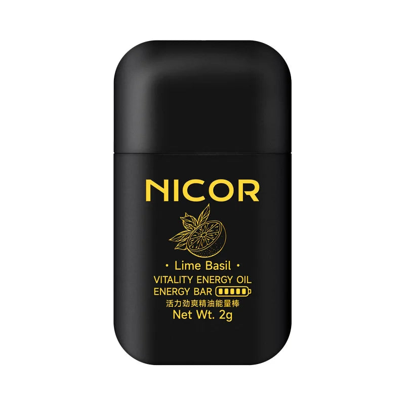Nasal Inhalation Double-Hole Nasal Pass Feeling Sleepy Essential Balm Vitality Refreshing Essential Oil Energy Bar Nasal Pass Qme Lime Basil China Mainland