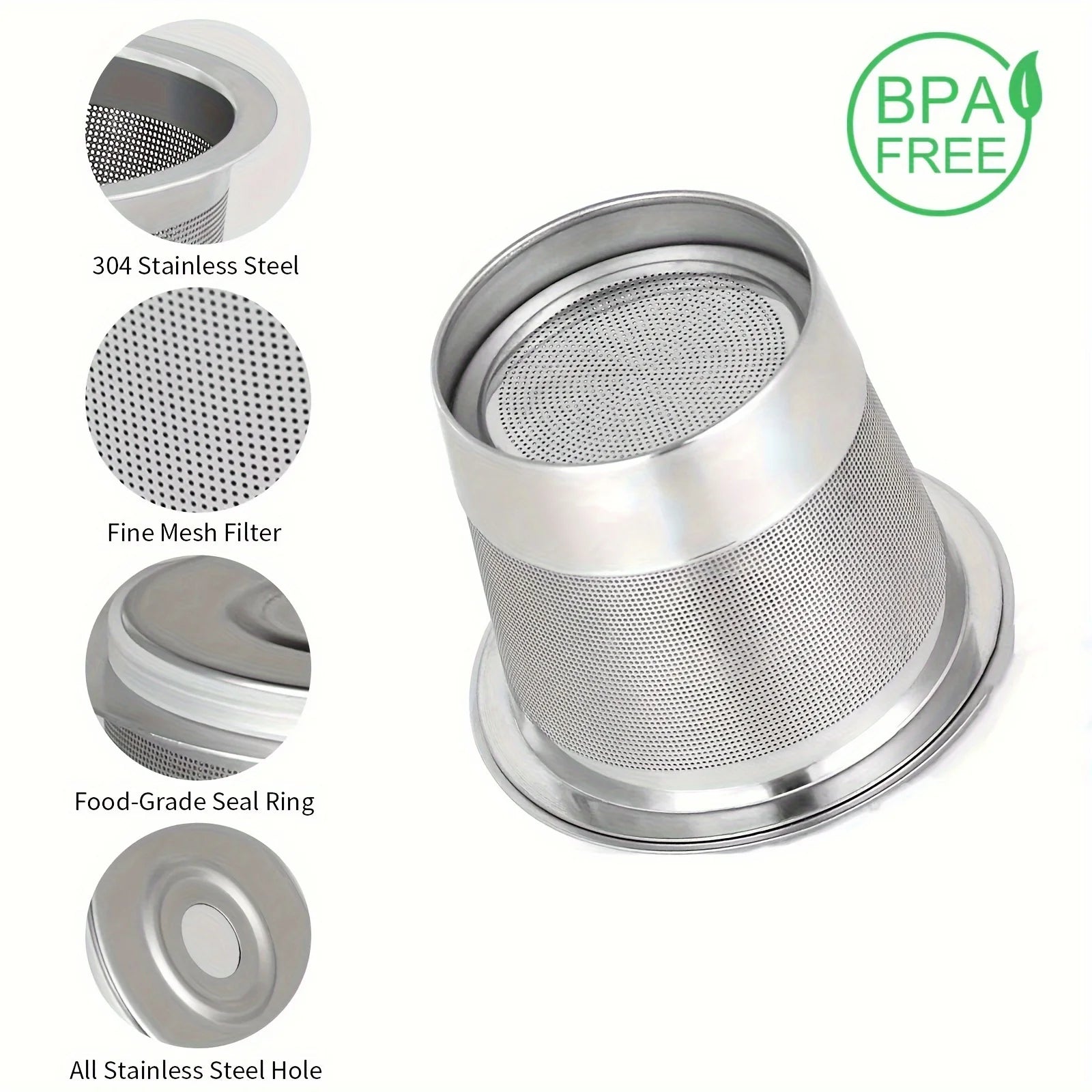 SUS304 Stainless Steel Reusable K-cups Coffee Pods Compatible Ninja Qme
