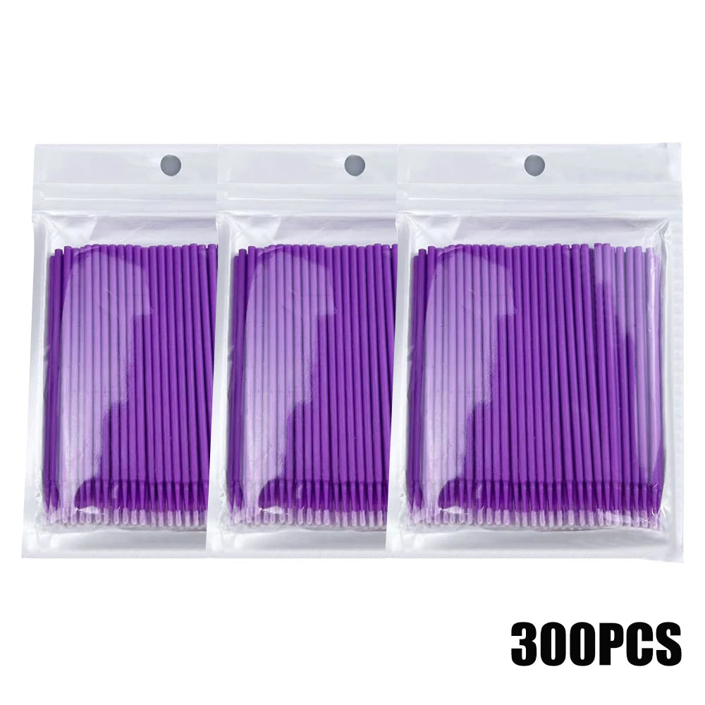 300/2000pcs Disposable MicroBrush Eyelash Extension Brushes For Makeup Nail Art Individua Applicator Lash Cleaning Removing Tool Qme 300pcs Purple