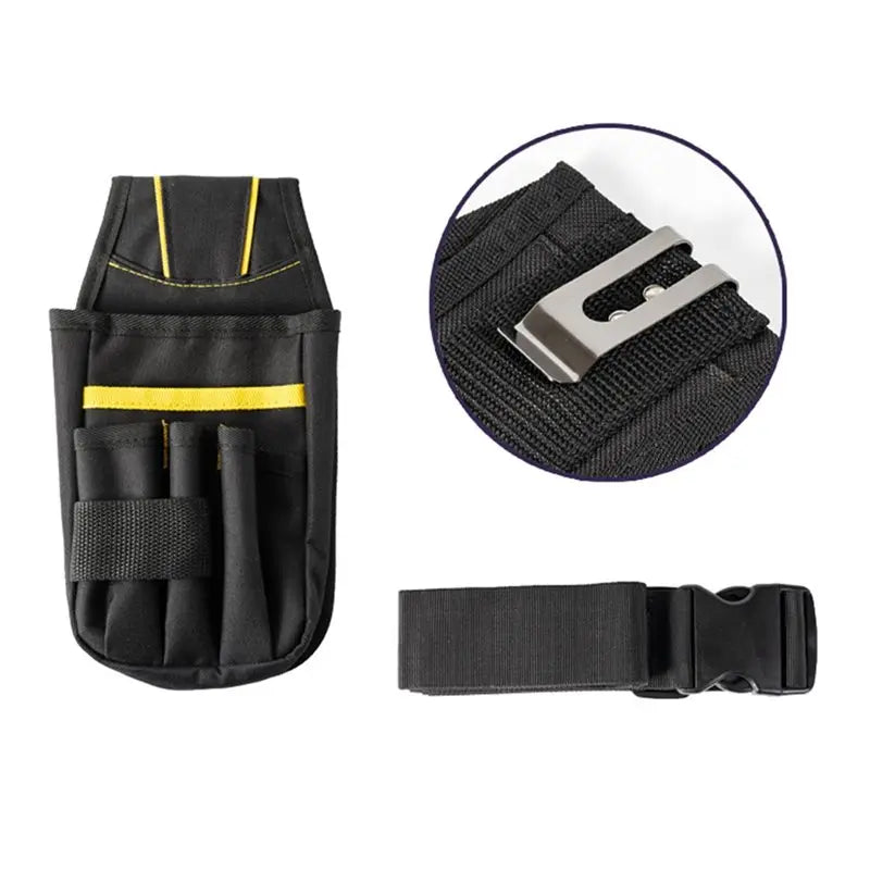 A02F-Multi-Pocket Organizer Tool Pouch With Belt Clip For Electricians Construction Maintenance Qme