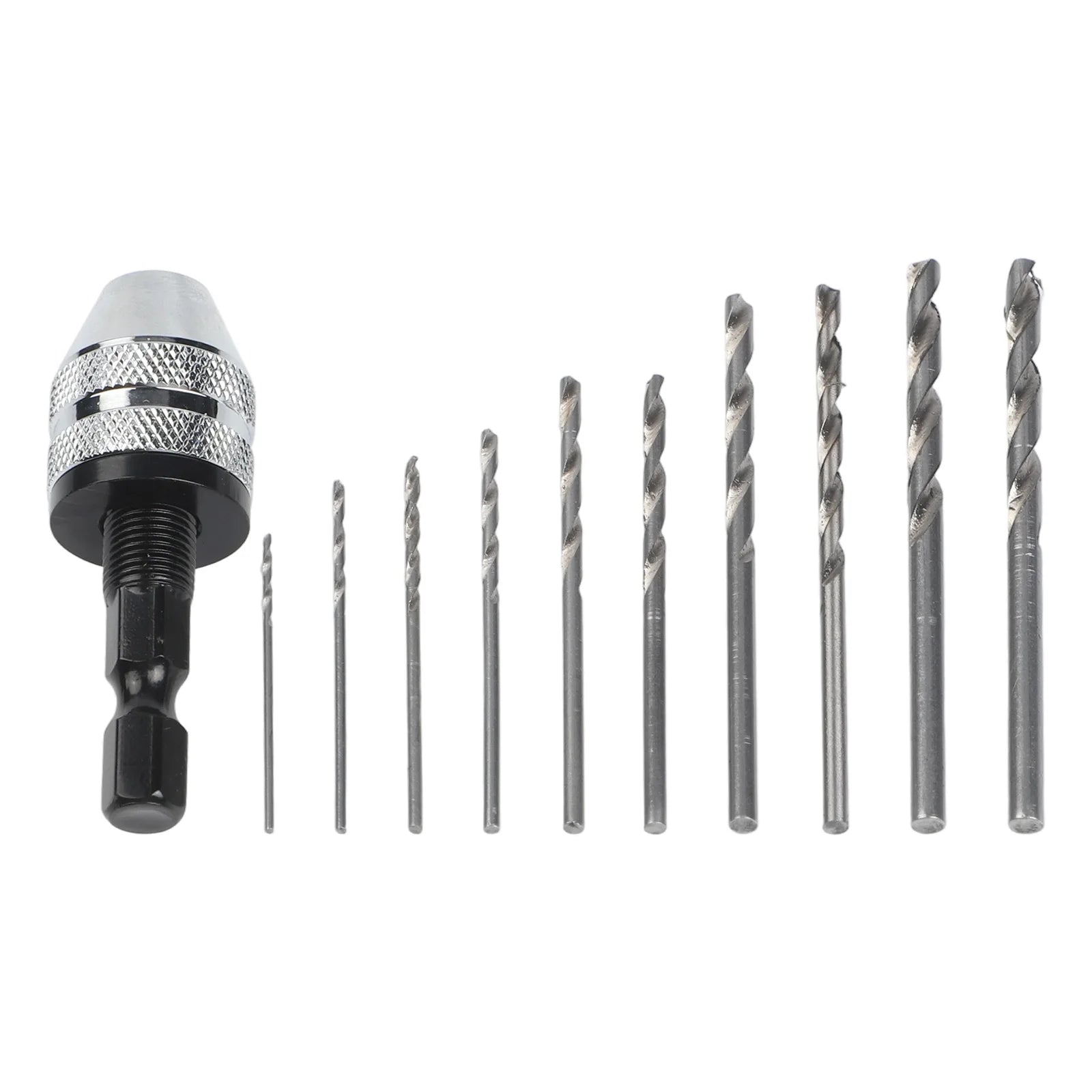 Drill Chuck With 0.3mm To 3.6mm Keyless Chuck Conversion Tools 1/4 Inch Hex Shank Screwdriver Quick Change Adapter Drill Bit Kit Qme 11PCS