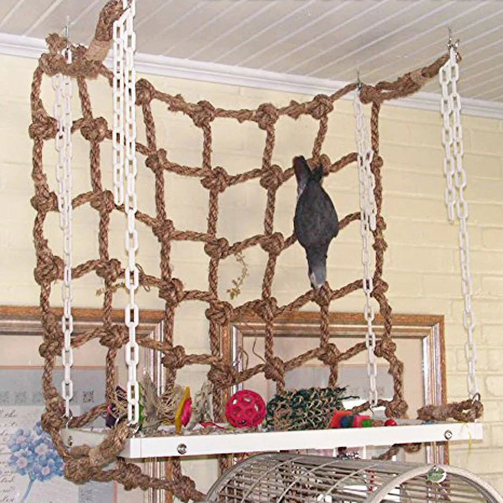 Bird Toy Parrot Rope Climbing Net Bird Supplies Gnawing Toy Parrot Adventure Adventure Toy Qme