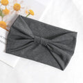 Headband Women Stretchy Wide Hair Band Yoga Running Sports Sweatband Qme Dark Grey