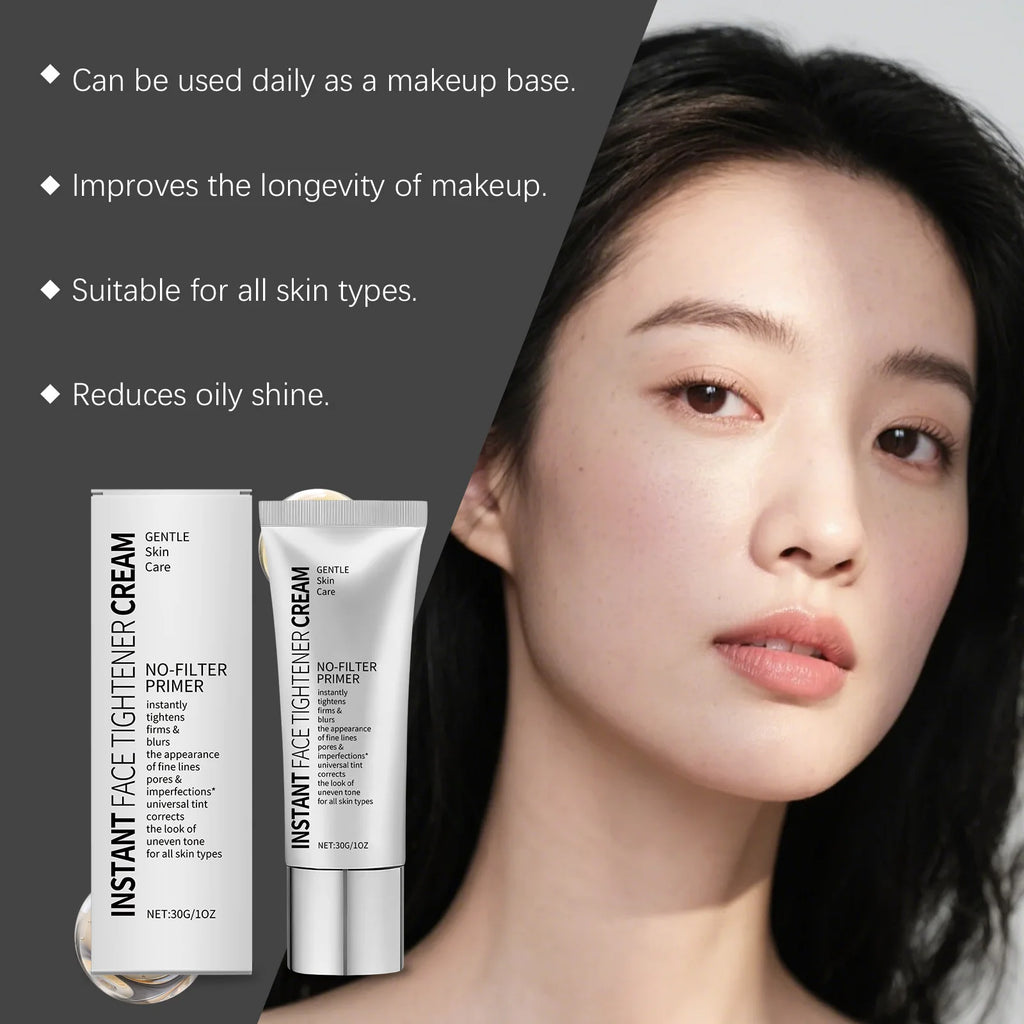 Face Tighten Cream Face Primer Moisturizer Pre-Makeup Isolation Hydrating Base Smoothing Fine Lines Firming Brightening Face Ski Qme