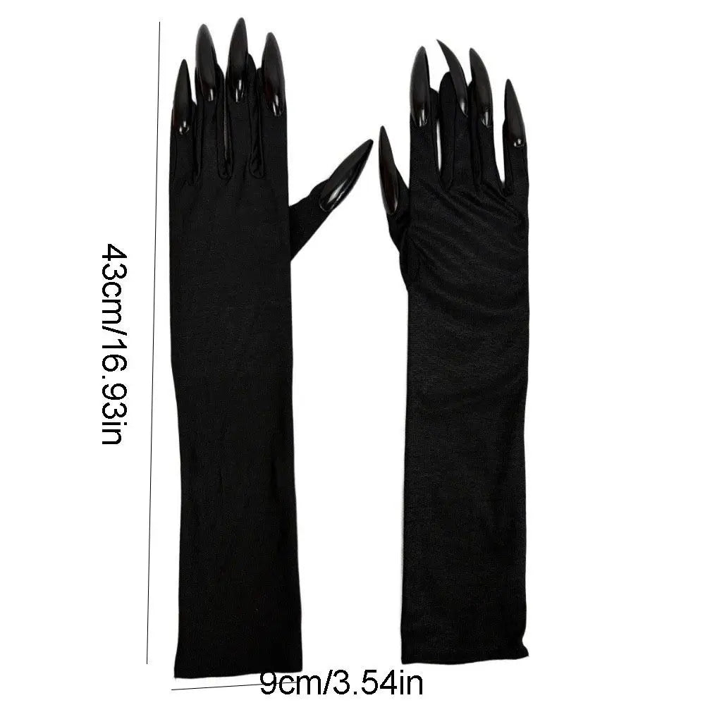 Fancy Props Halloween Cosplay Gloves Solid Long Nails Witch Costume Qme