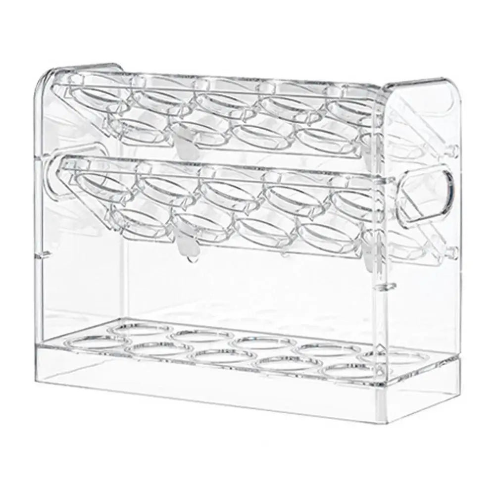 Egg Storage Holder Fridge Organizer Egg Holder 3-Tier Space-Saving Shelf For 30 Eggs Refrigerator Door Egg Organization For Qme Transparent China Mainland
