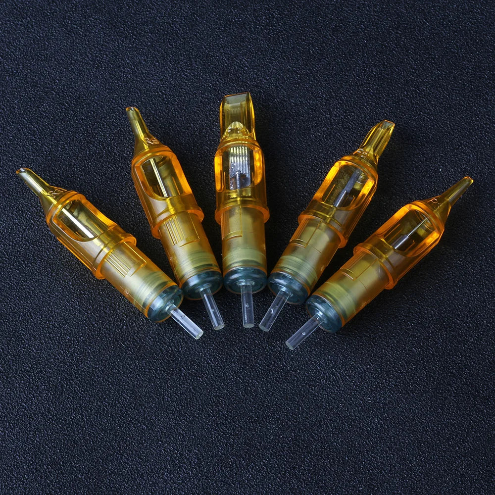 Lot Of 5PCS Grey/Gold Tattoo Needle Cartridge RL/RS/RM/M1 For PMU Tattoo Artist Supply Qme Gold 5PCS 19RM