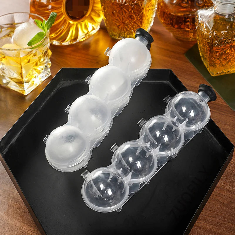 New Ice Ball Mold Ice Ball Maker DIY Ice Cream Moulds Whiskey Cocktail Sphere Round Ice Cube Mold Bar Party Kitchen Accessories Qme