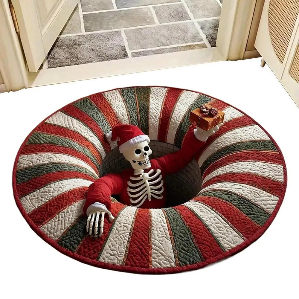 3D Rug Mat Floor Christmas Decor Round Quilted Holiday Bathroom Qme China Mainland A