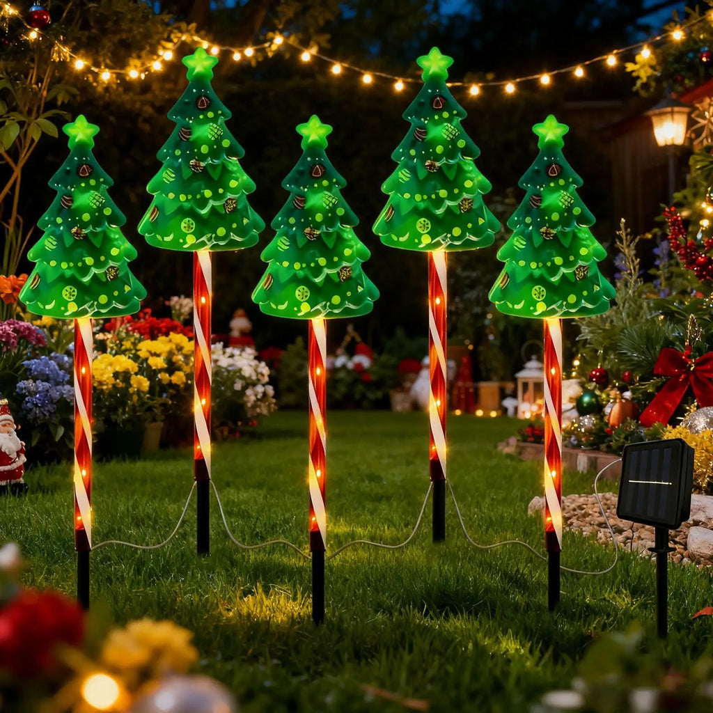 Candy Cane Pathway Light Solar Powered Holiday Lighted Stake Outdoor Qme
