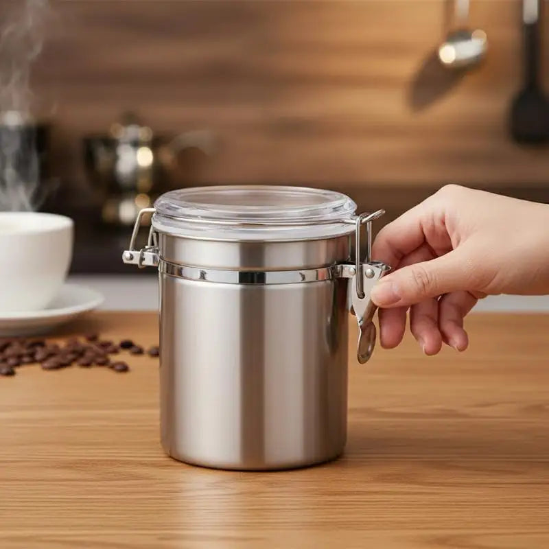 304 Stainless Steel Airtight Food Container Moisture-Proof Grain Storage Can for Kitchen Qme