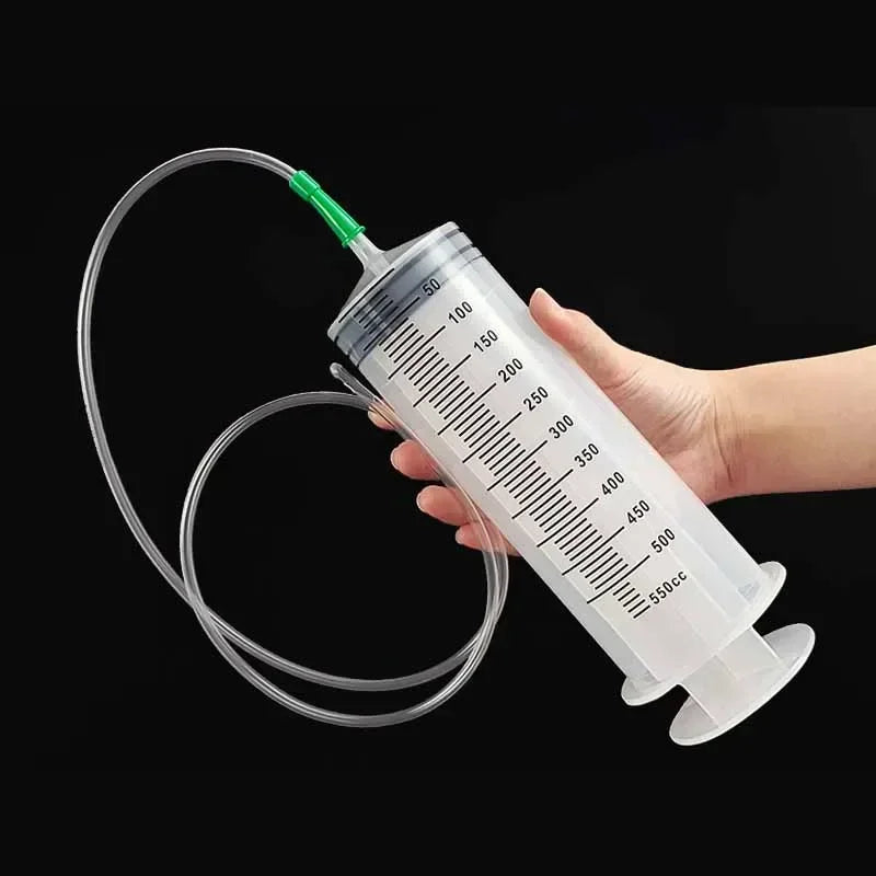 Large Vacuum Capacity Syringe 100/200/300/500ml Reusable Syringe Oil Pump with 1m Hose Pet Nutrition Feeding Metering Pump Qme