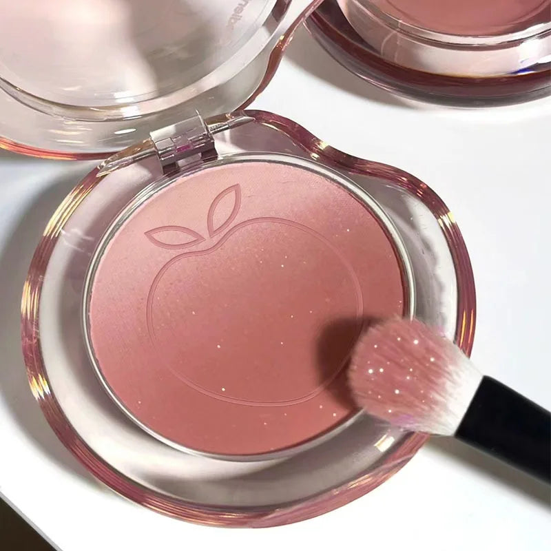 Peach Pink Blusher Matte Purple Cheek Tint Blush Makeup Lasting Brighten Facial Silky Smoothness Rouge Powder Palette Cosmetics Qme
