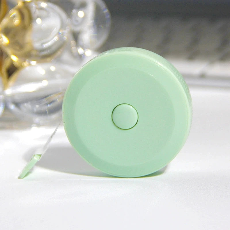150 CM Portable Cute Mini Soft Tape, Automatic Shrinking Tape Measure, Material Tape Measure, Plastic Tape Measure Qme 1 pc - green
