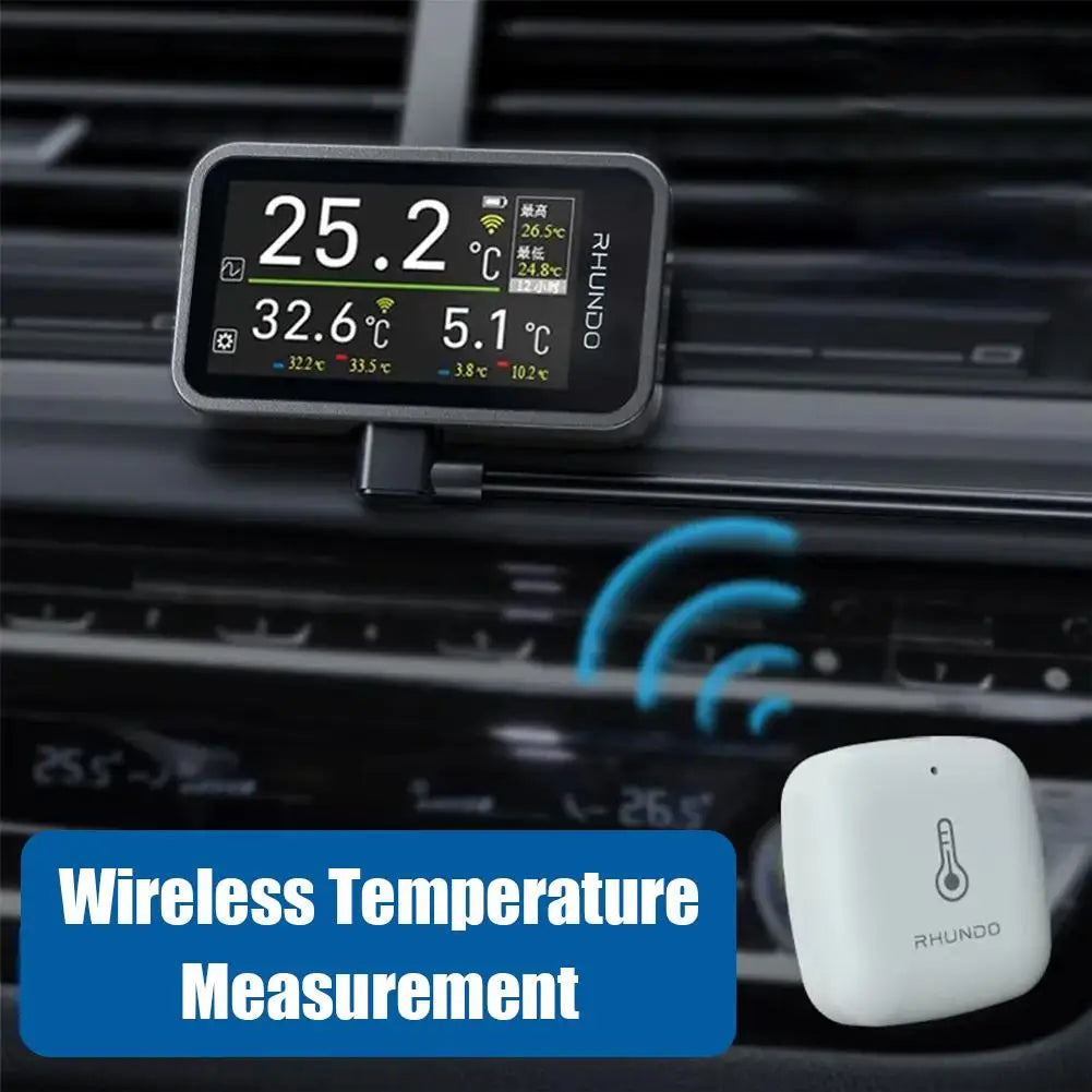 Car High-precision Sensor Temperature Humidity Wireless Thermometer Qme