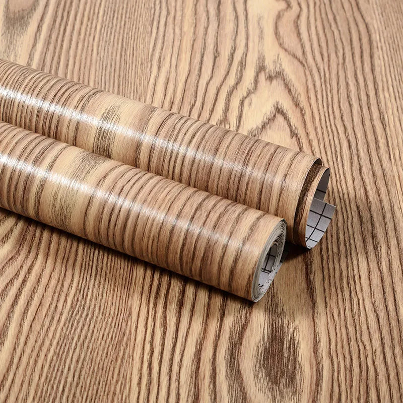 40CM X 3M Furniture Renovation Stickers Self-adhesive Wood Grain Stickers Wallpaper Cabinets Wooden Doors Tabletops Waterproof Qme HTM 40cm x 3m