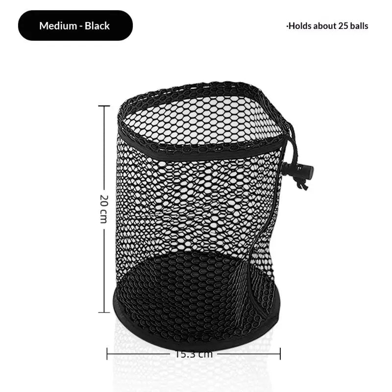 Golf Ball Bag Drawstring Pouch Can Hold 12/25/50 Balls Multipurpose Sports Mesh Net Bag Portable Golf Organizer Golf Accessories Qme M Black